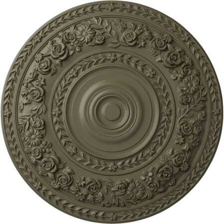 Ekena Millwork Rose Ceiling Medallion (Fits Canopies up to 13 1/2"), Hnd-Painted Spartan Stone, 33 7/8"OD x 2 3/8"P CM33ROSSF